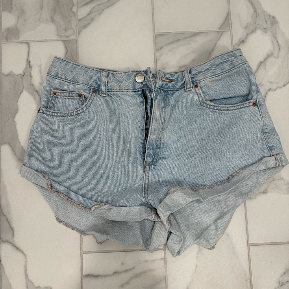 Topshop Light Blue Denim Women Shorts